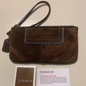 Coach Brown Suede Leather Wrislet